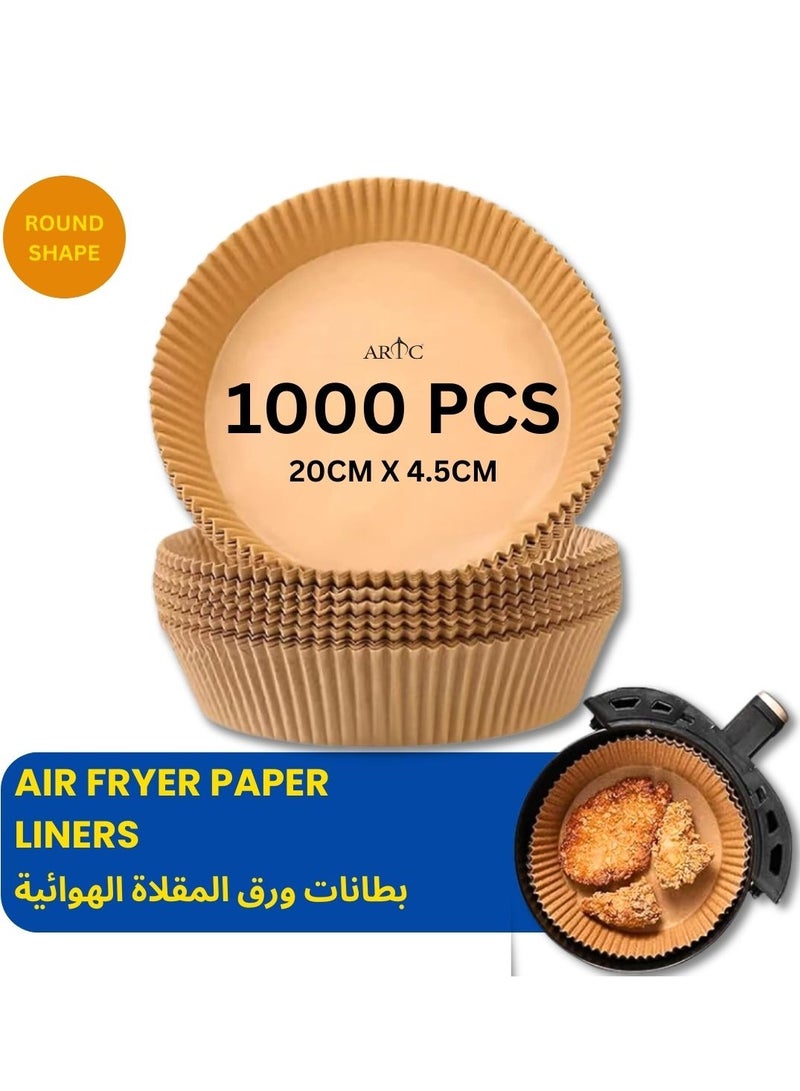 ARTC Air Fryer Disposable Food Grade Paper Liner And  Non-Stick Oil Resistant Microwave And Oven Parchment For Baking And Roasting Round Shape 20cm