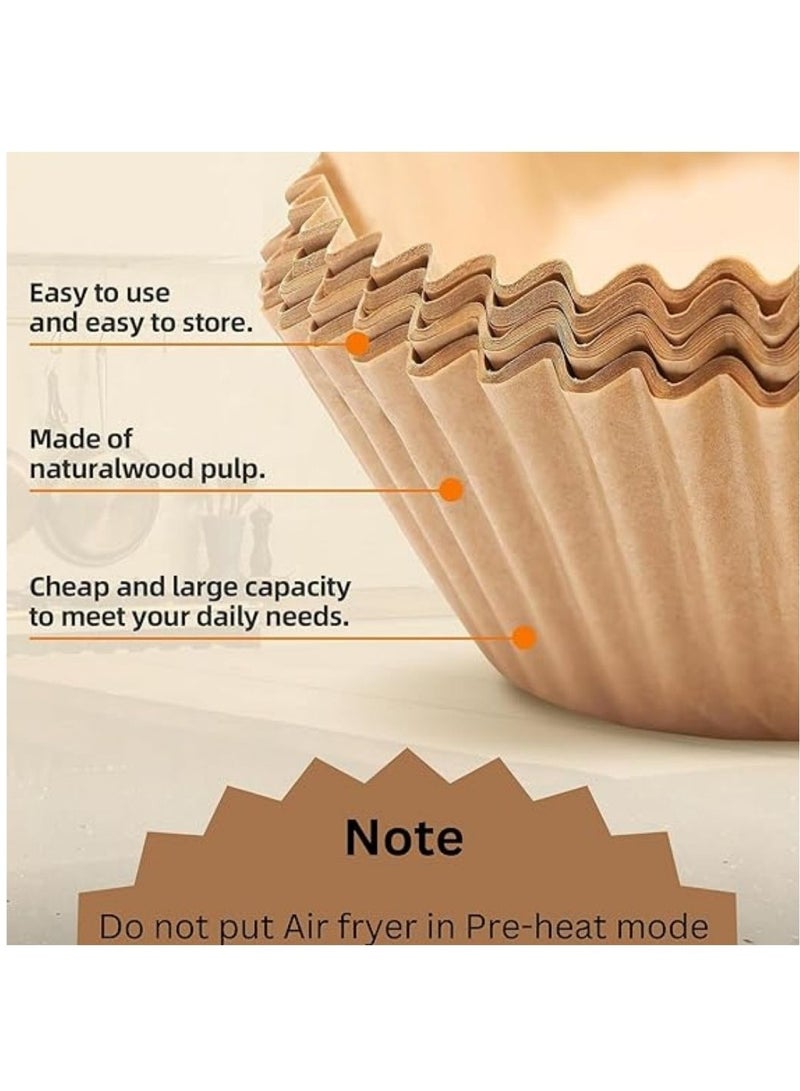 ARTC Air Fryer Disposable Food Grade Paper Liner And  Non-Stick Oil Resistant Microwave And Oven Parchment For Baking And Roasting Round Shape 20cm