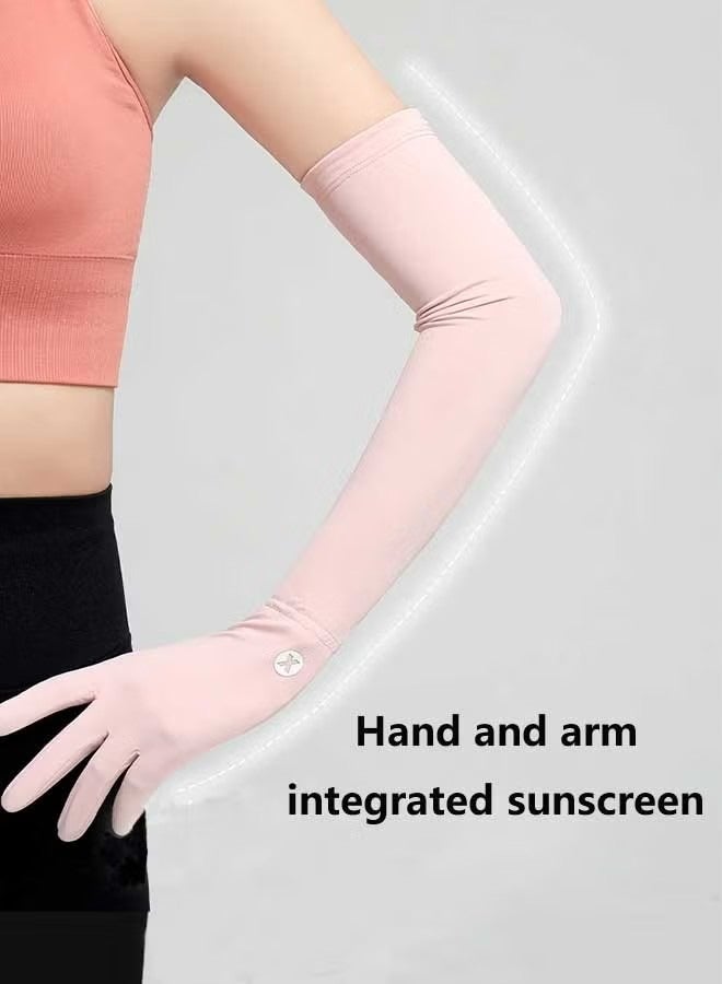 1 Pairs UV Long Sun Gloves ,Women's Sunblock Driving Gloves, Non Slip Full Finger Arm ,Breathable and comfortable Gloves,Sun Protective for Outdoor Sports