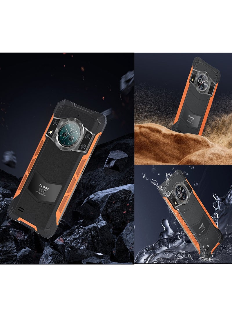 KINGKONG ACE 3 Rugged Phone 6.583'' 90Hz FHD+ Display Android 14 8GB RAM 256GB ROM 100MP + 32MP Camera Waterproof Rugged Slim Mobile Fast Charging 5100mAh Battery Black-Orange