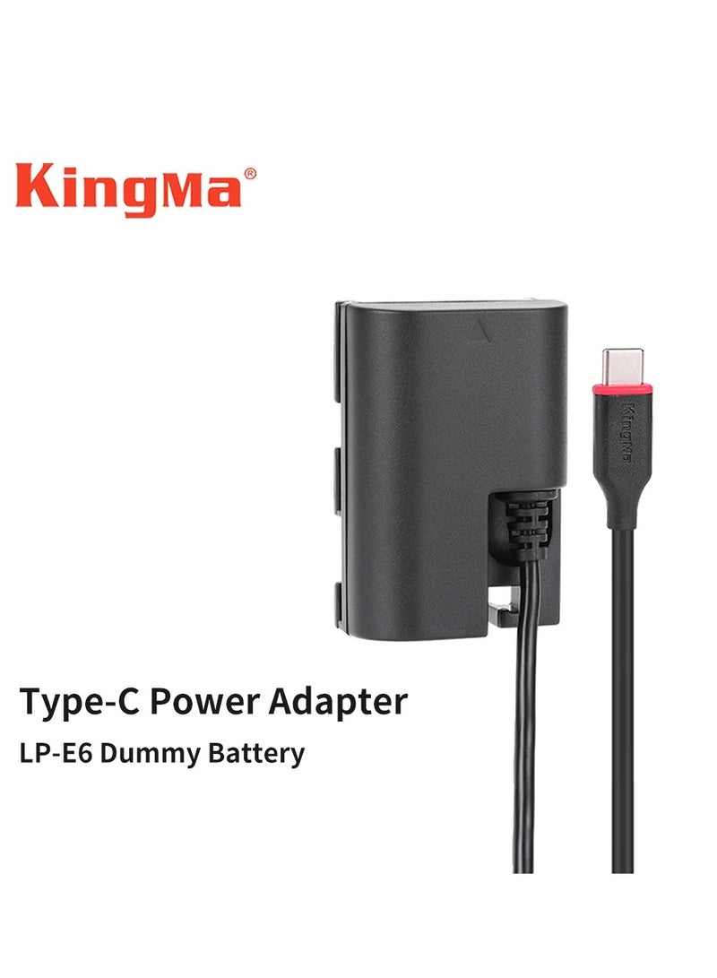 KingMa LP-E6 LP-E6NH USB Type-C Dummy Battery Power Adapter For Canon EOS R5 R6 5DS R 7D 6D 5D3 5D4 90D 80D 70D 60Da Camera