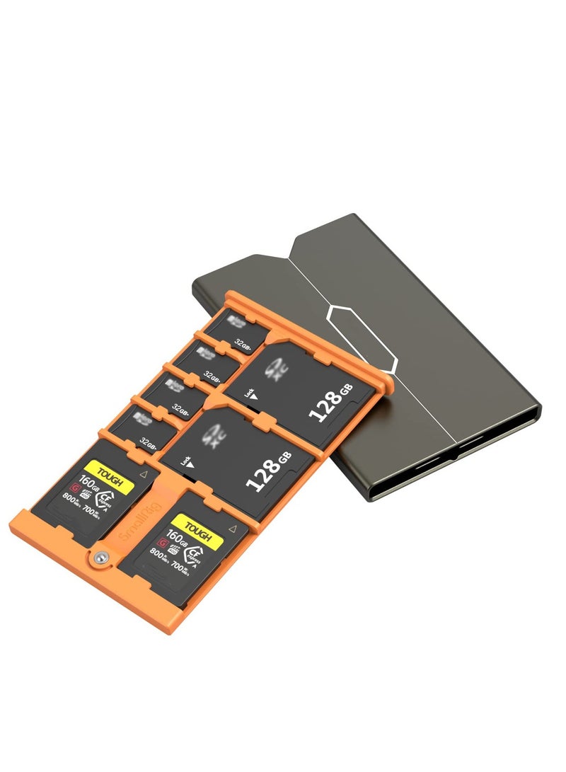 SYOSI SD Card Storage Case, Memory Card Protective Holder with 8 Slots for 2 SD Cards, 2 CFexpress Type-A Cards and 4 TF Cards for Photography Enthusiasts, 4107