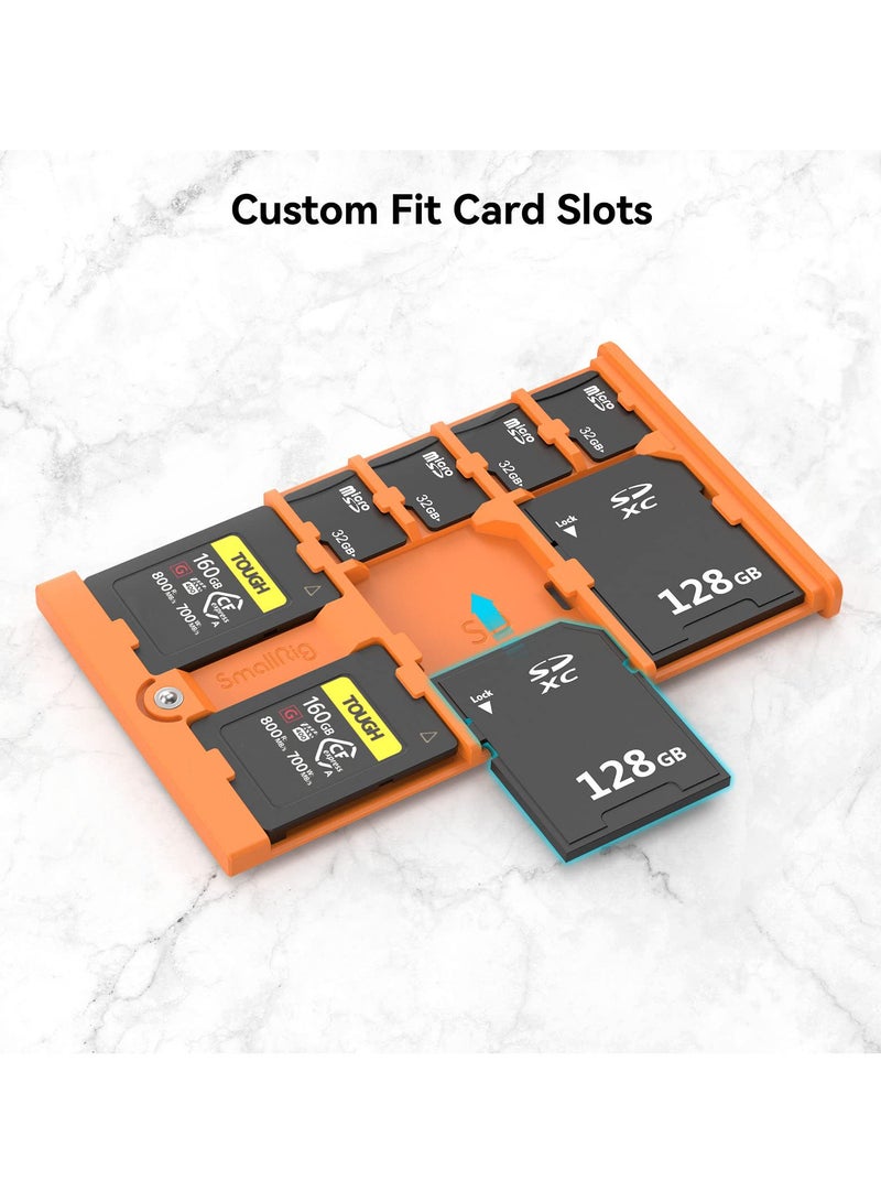 SYOSI SD Card Storage Case, Memory Card Protective Holder with 8 Slots for 2 SD Cards, 2 CFexpress Type-A Cards and 4 TF Cards for Photography Enthusiasts, 4107