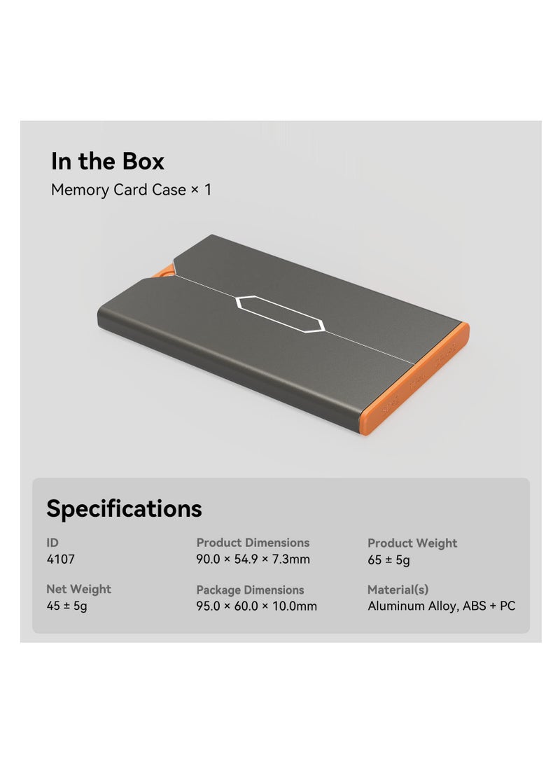 SYOSI SD Card Storage Case, Memory Card Protective Holder with 8 Slots for 2 SD Cards, 2 CFexpress Type-A Cards and 4 TF Cards for Photography Enthusiasts, 4107