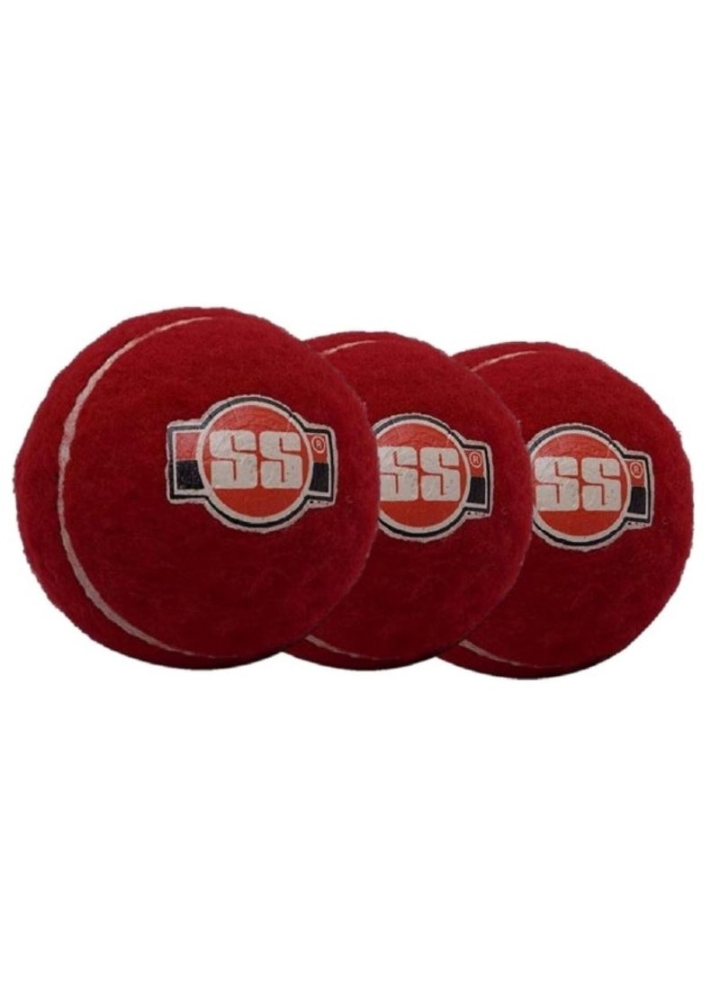 SS Soft Pro Tennis Cricket Ball Red Pack of 3