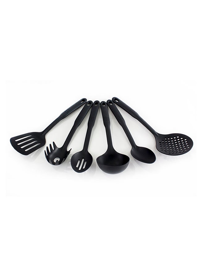 6-Piece Plastic Utensil Set Black