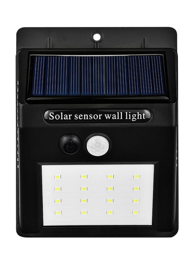 16-LED Waterproof Solar Motion Sensor Wall Light Black