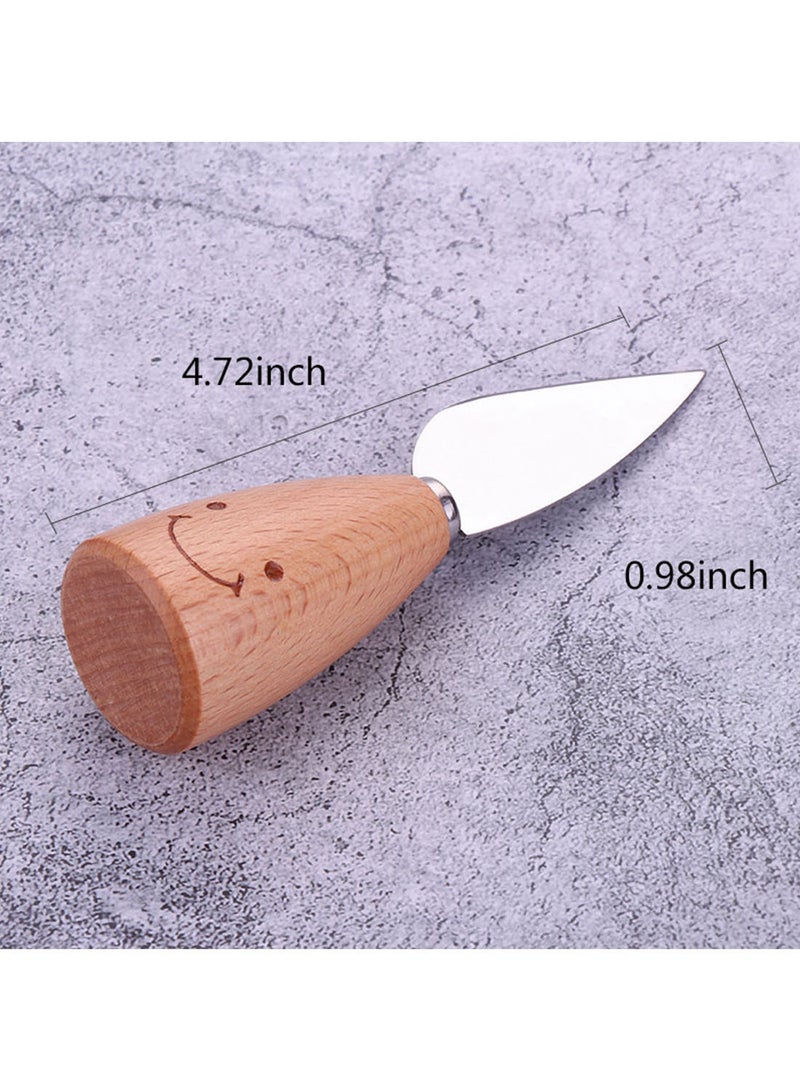 4-Piece Stainless Steel Cheese Knife Set With Wooden Handle Silver/Brown