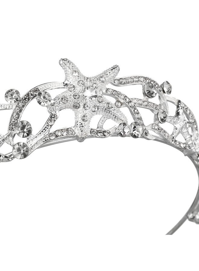 Mermaid Crown Wedding Starfish Headpiece Seashell Headband Rhinestone Tiara Costume Hair Accessories For Women