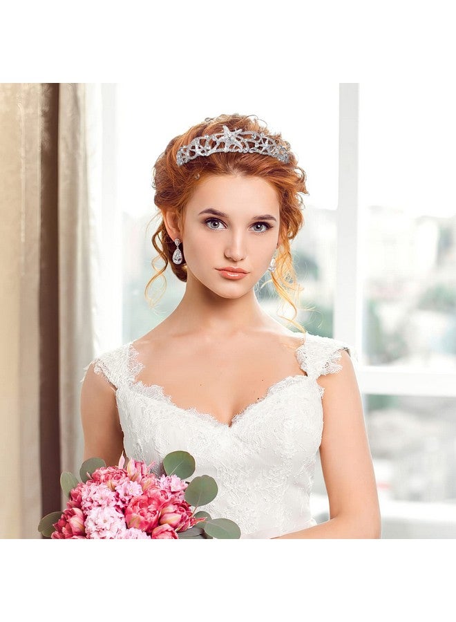 Mermaid Crown Wedding Starfish Headpiece Seashell Headband Rhinestone Tiara Costume Hair Accessories For Women