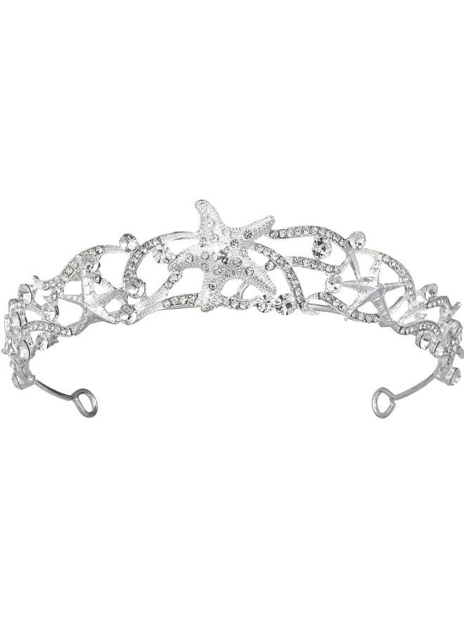 Mermaid Crown Wedding Starfish Headpiece Seashell Headband Rhinestone Tiara Costume Hair Accessories For Women