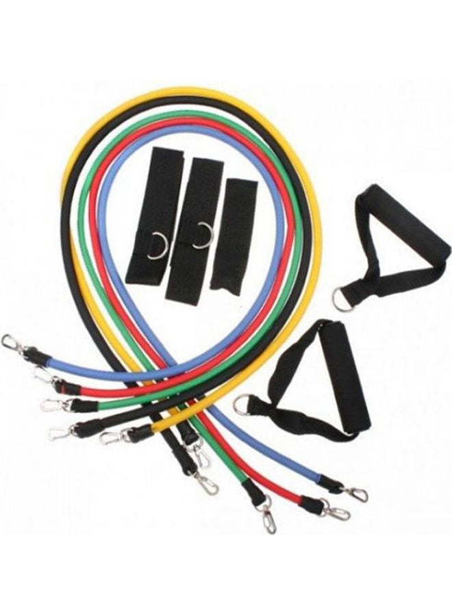 11-Piece Latex Resistance Bands Fitness Exercise Tube Rope Set Yoga Abs P90X Workout