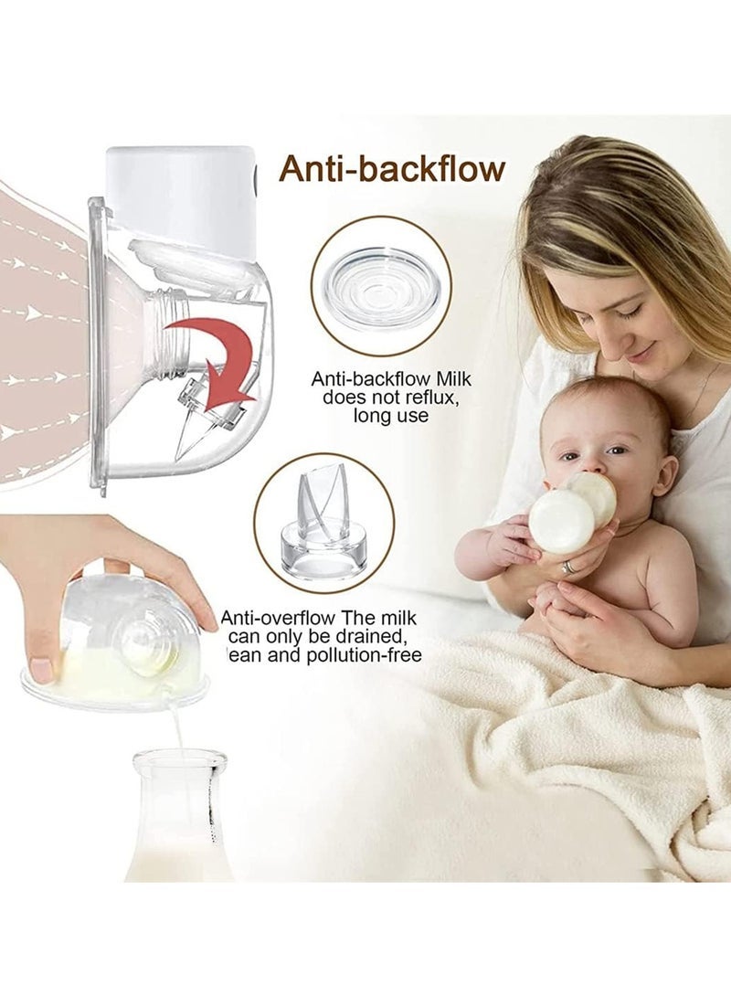 Electric Dual Hands-Free Breast Pump S12, LCD Display, Low Noise With Painless, 2 Modes And 9 Levels - White