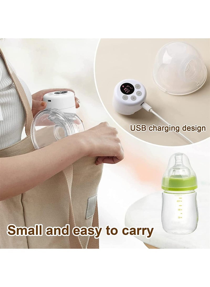 Electric Dual Hands-Free Breast Pump S12, LCD Display, Low Noise With Painless, 2 Modes And 9 Levels - White