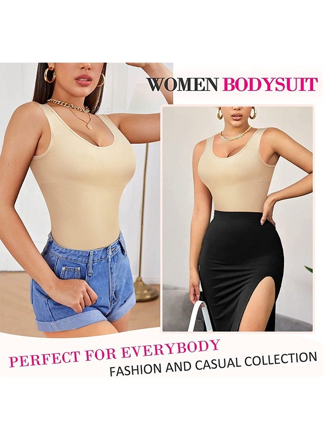 Full Body Shaper, Bodysuit for Women Tummy Control Lift Compression Garment, Body Slim Shapewear，Round NeckWaist Trainer Bodysuit, Suitable for Daily Life and Exercise