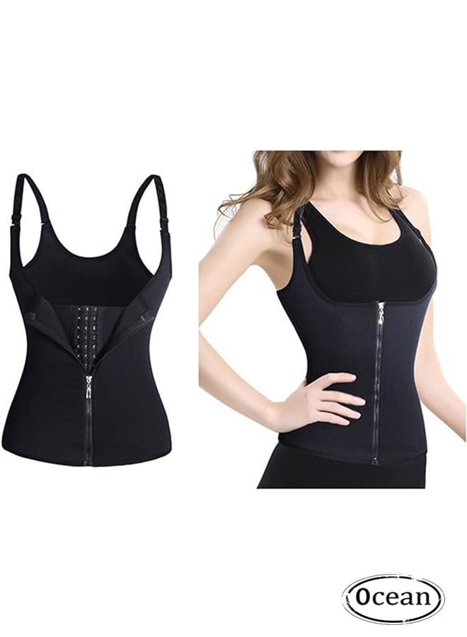 Women's Waist Trainer Corset Front Zippers Shapewear, Women's Shapewear Waist Cinchers Waist Trainer, Women's Body Slimming Corsets Sports Shaper Belt Restraint Belt Shapewear, Black