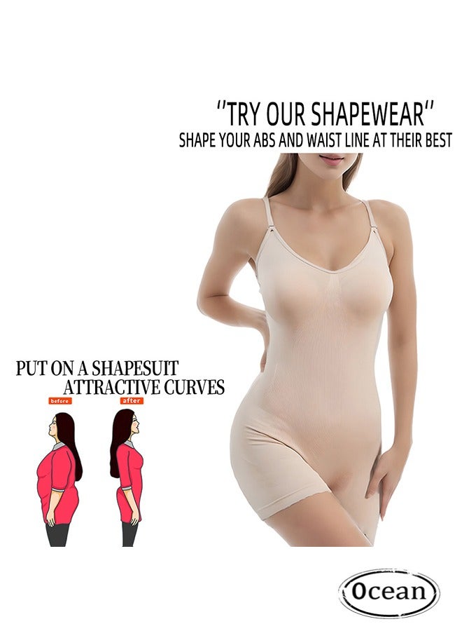 Bodysuit for Women Tummy Control Shapewear Mid-Thigh Seamless Full Body Shaper, Tummy Control Shapewear Slim Shaper Hip Lift Body Shaper, Suitable for Daily Life and Exercise, Complexion