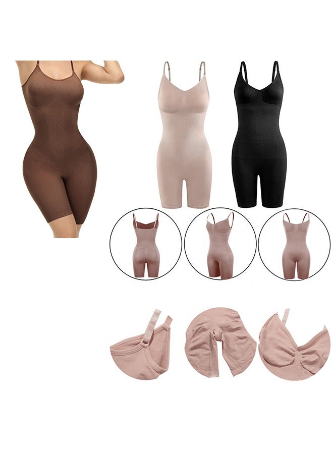 Bodysuit for Women Tummy Control Shapewear Mid-Thigh Seamless Full Body Shaper, Tummy Control Shapewear Slim Shaper Hip Lift Body Shaper, Suitable for Daily Life and Exercise, Complexion