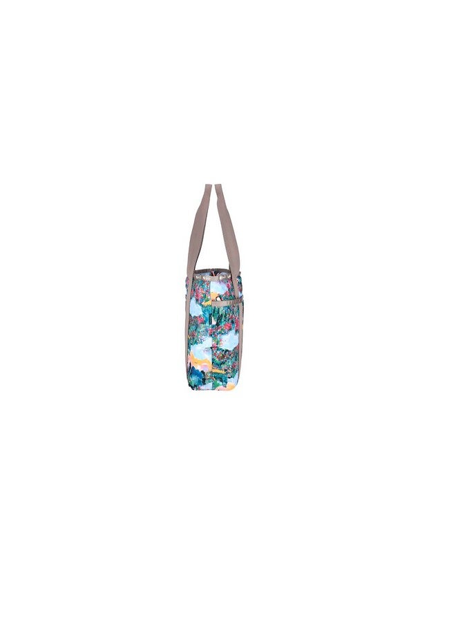 Scenic Brush Everyday Zip Tote Handbag/Travel Bag Style 3867/Color Color E554 Vibrant Wildflowers & Soothing Landscapes Artfully Arranged In A Watercolor Inspired Dreamy Summer Palette