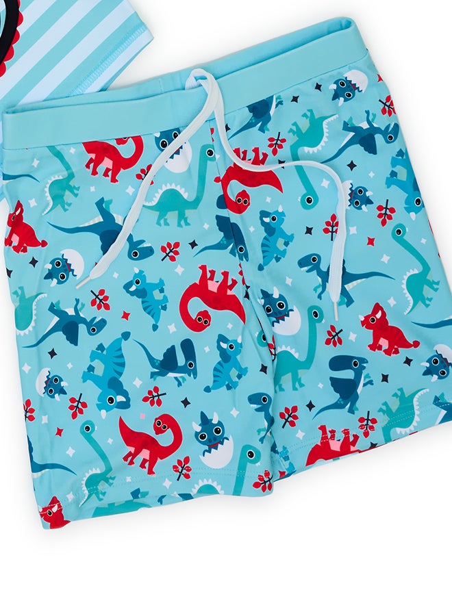 Basketball Dinosaur Boys' Swimwear Set