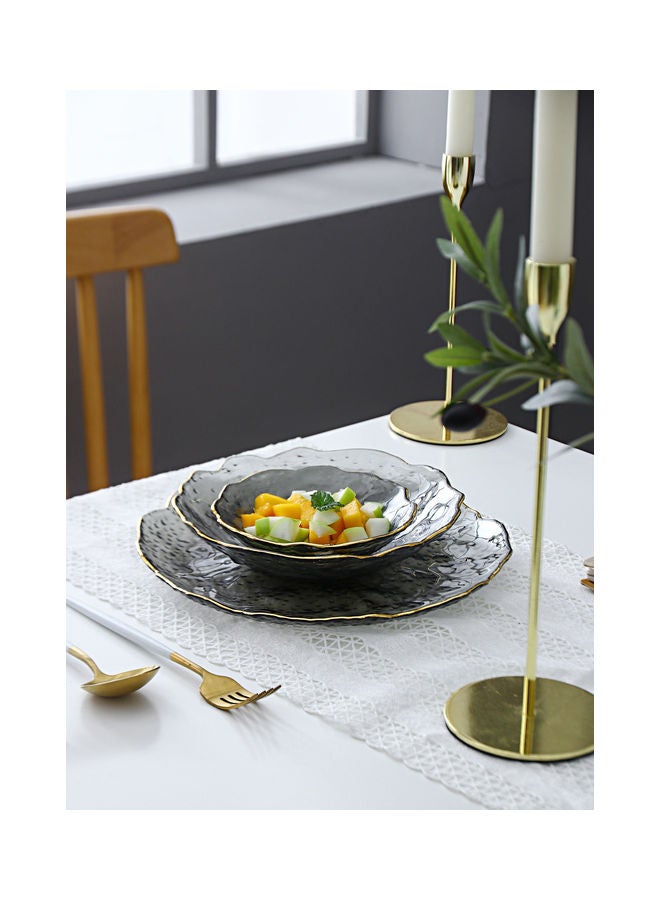 3-Piece Ice Point Special Shaped Wave Plate Grey 27x6.2x27cm