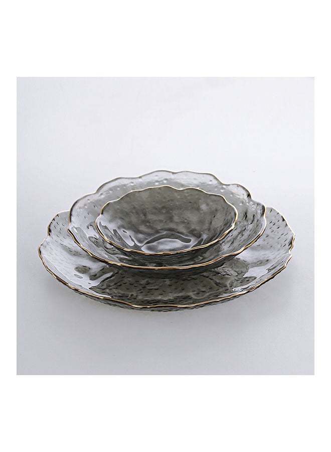 3-Piece Ice Point Special Shaped Wave Plate Grey 27x6.2x27cm