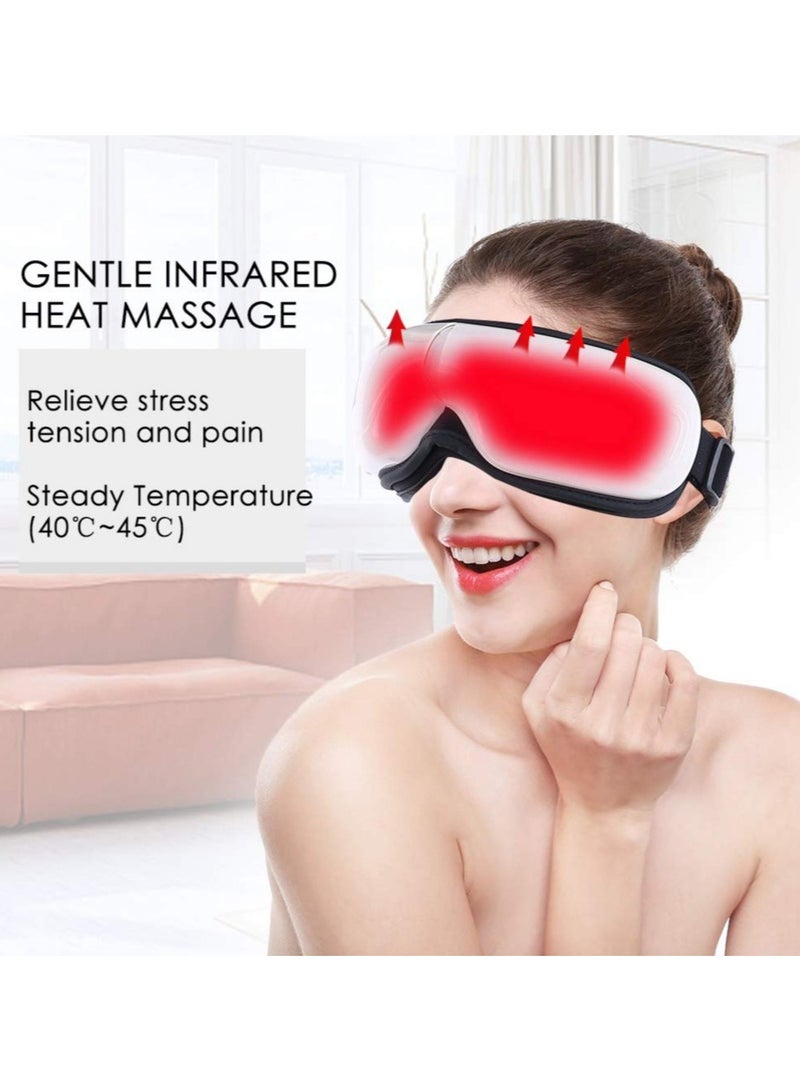 Rechargeable Eye Massager with Heating Air Pressure Vibration Vision Care Device for Dry Eye Relax Eye Vision Dark Circles Stress Relief