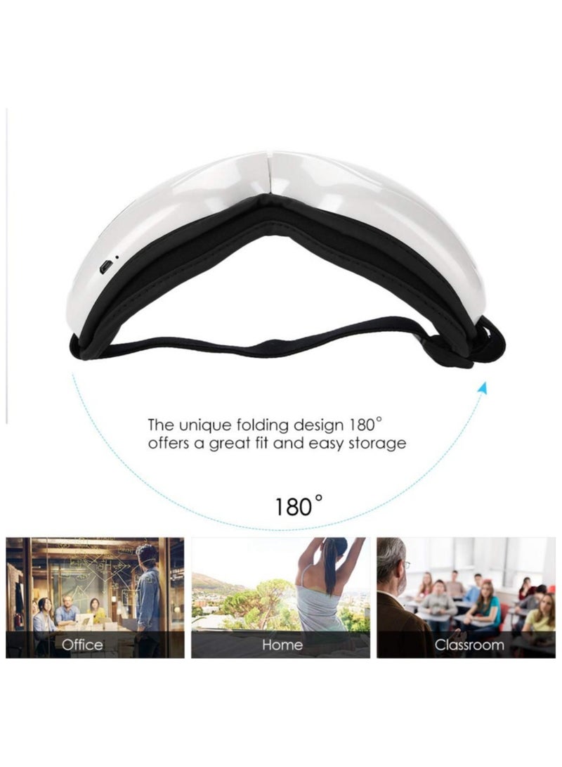 Rechargeable Eye Massager with Heating Air Pressure Vibration Vision Care Device for Dry Eye Relax Eye Vision Dark Circles Stress Relief