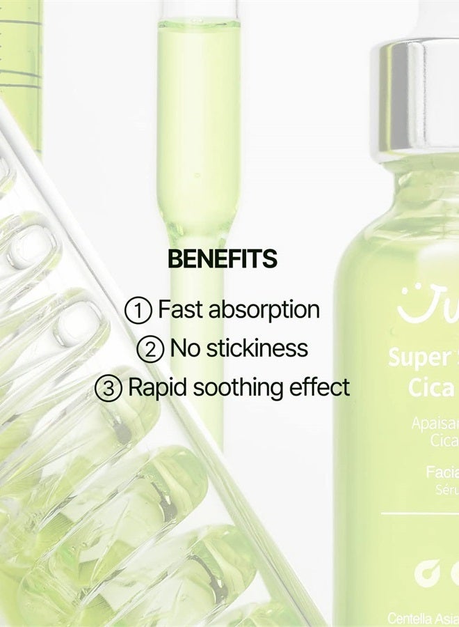 Super Soothing Cica & Aloe Facial Serum, Moisturizing, Calming & Revitalizing, Korean Skincare, Vegan Cica Serum, Aloe Serum, 1.01 fl.oz
