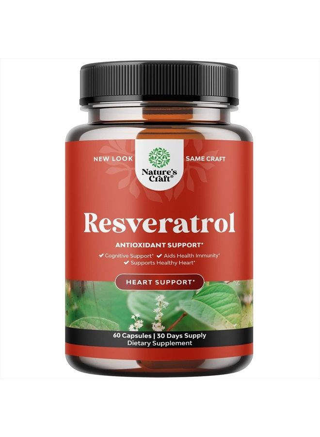 Youthful Trans Resveratrol Supplement - Natural Joint Support Supplement - Optimized Resveratrol Capsules With AMPK Activator Brain Booster Immune Support and Heart Health Supplement