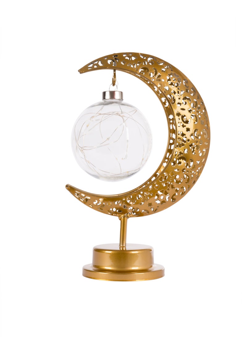 Golden Table Lamp Ball Suitable for Living Room, Bedroom and Outdoor Perfect Festive Gift for Home Decoration in Ramadan, Eid, Birthdays, Weddings, Housewarming