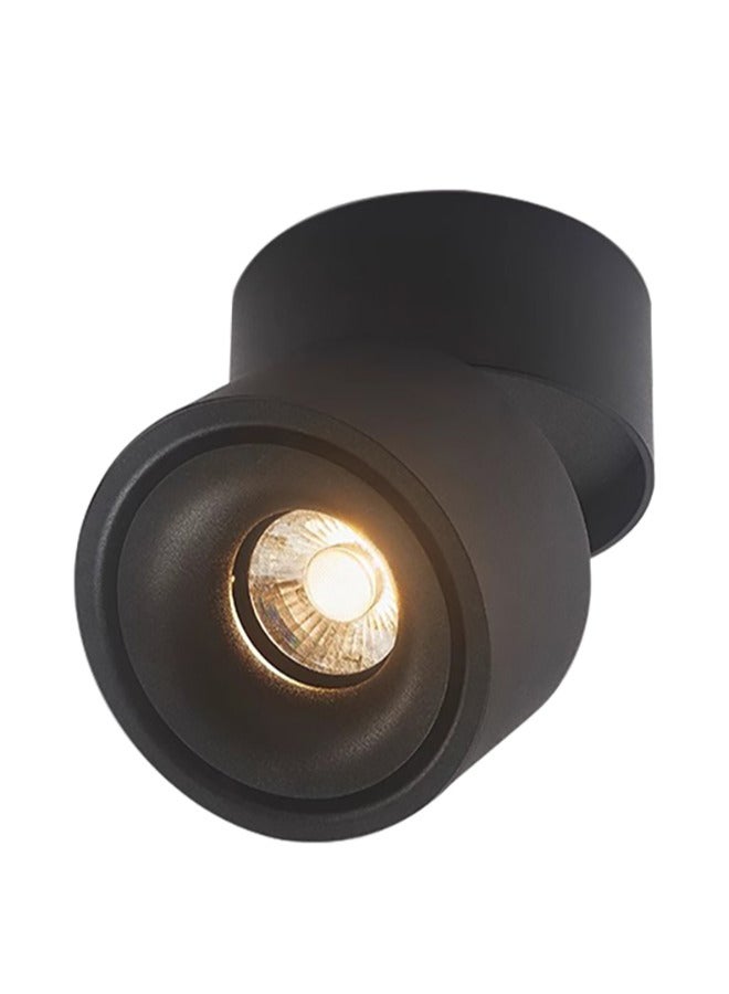 12Watt Adjustable LED Flus Mount Ceiling Spotlights Black Color,High Bright Round Cylinder Surface Recessed COB Lighting For Indoor Wall Light Decorative Fixtures