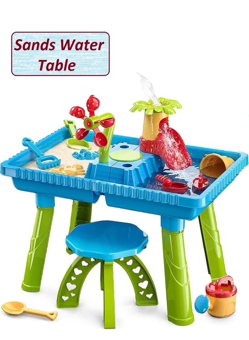 Altheqa Kids Sand Water Table for Toddlers - Beach Toys Activity Sensory Play Table Beach Sand Toys Outdoor Toys for Toddlers Water Activity Tables Summer Toys for Outside Backyard