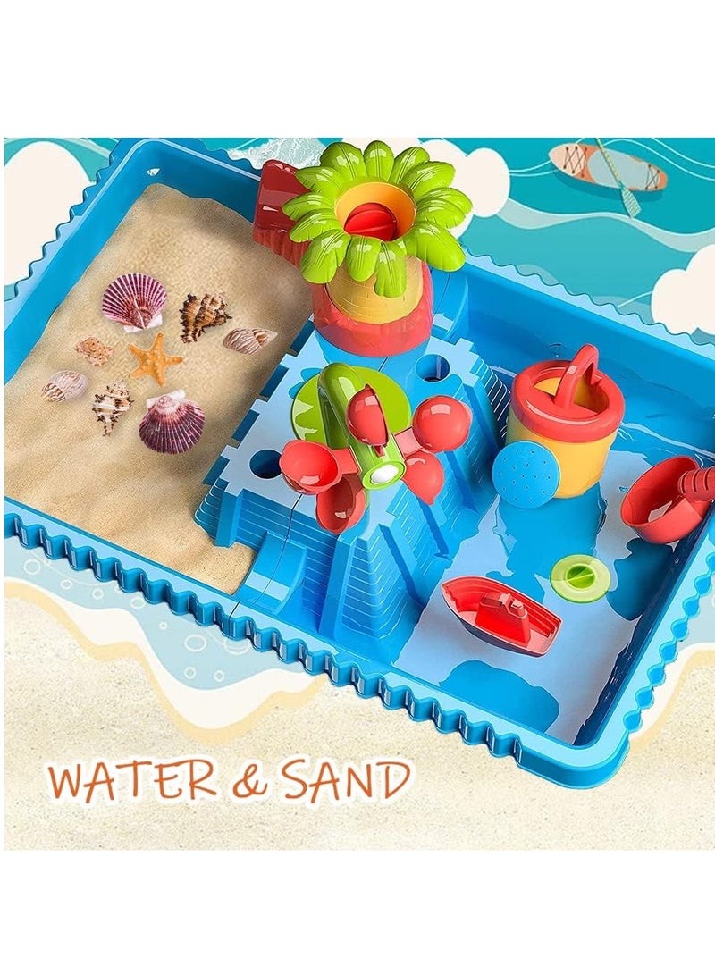 Altheqa Kids Sand Water Table for Toddlers - Beach Toys Activity Sensory Play Table Beach Sand Toys Outdoor Toys for Toddlers Water Activity Tables Summer Toys for Outside Backyard