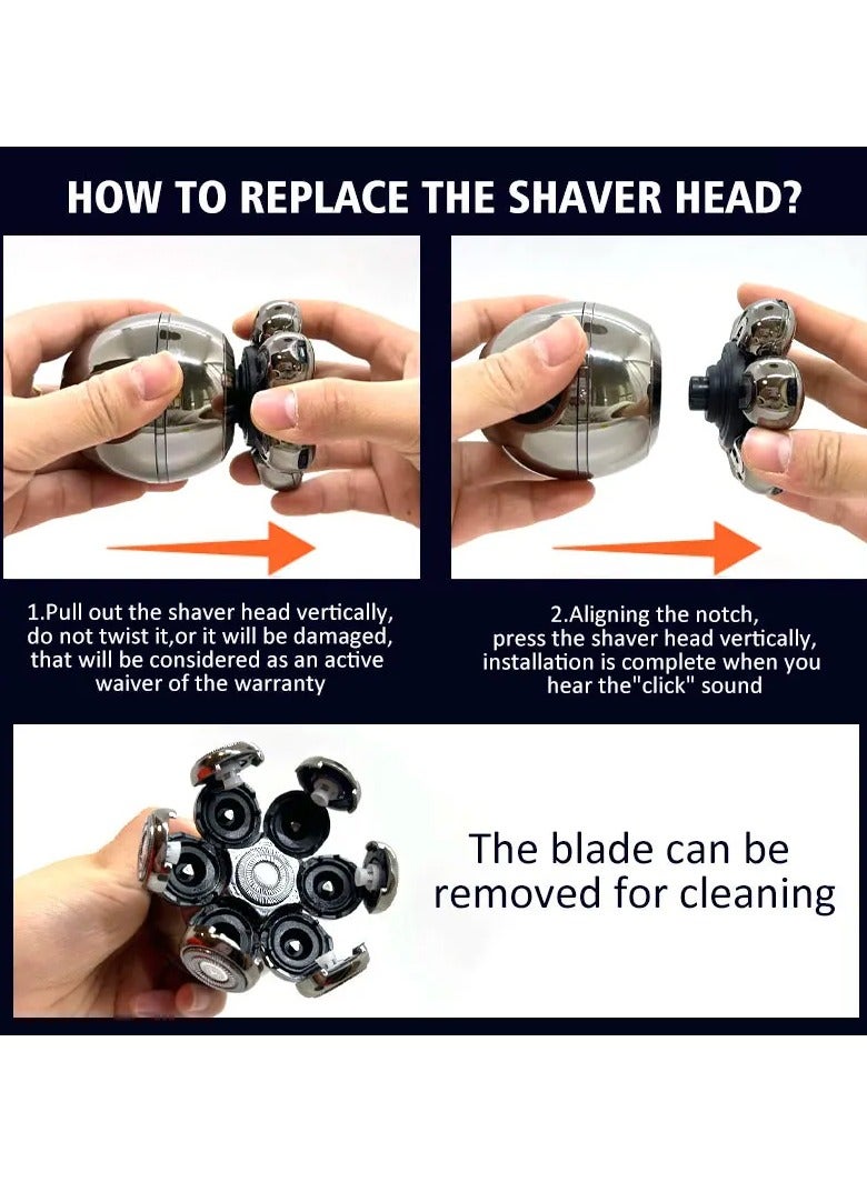 Bald Self-Shaving Men's Razor Rechargeable Floating High-Power Electric Shave