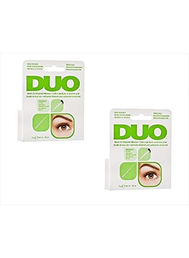 DUO Brush-On Lash Adhesive with Vitamins A, C & E, Clear, 0.18 oz - 2 Pack (6 Pinkleaf Greeting Cards Included)