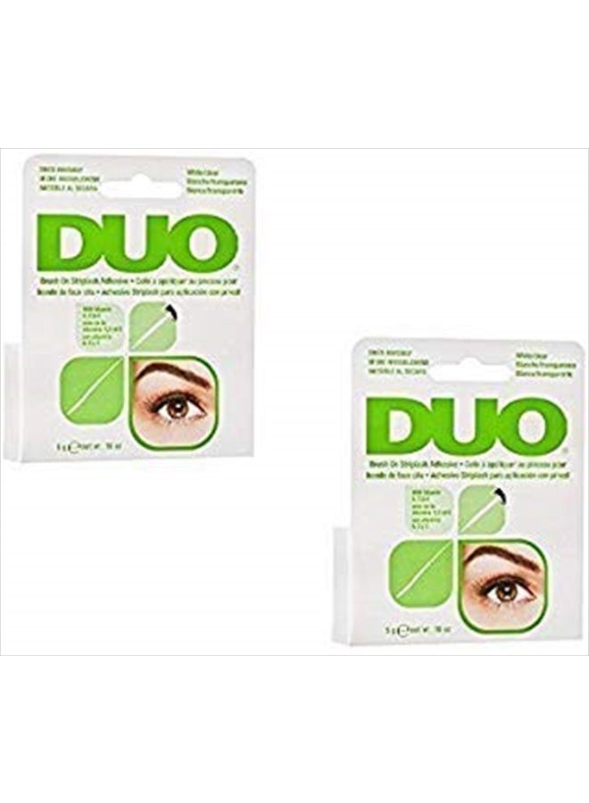 DUO Brush-On Lash Adhesive with Vitamins A, C & E, Clear, 0.18 oz - 2 Pack (6 Pinkleaf Greeting Cards Included)