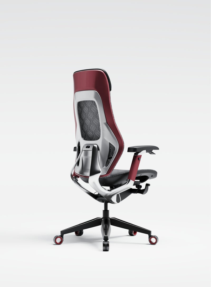 AFTERWORK GX Super Ergonomic Gaming Chair - Genuine Leather, Adjustable Lumbar Support, 5D Paddle Arms, Seat Pan & Backrest Tilt Adjustments