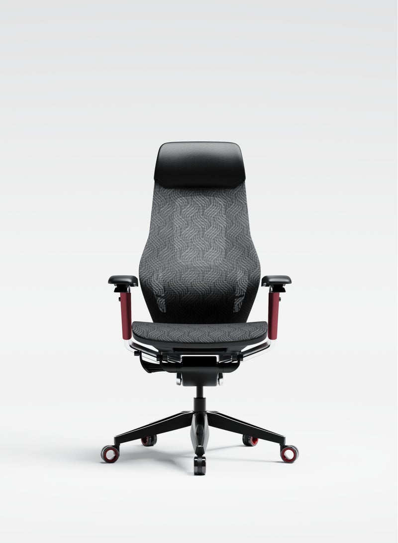 AFTERWORK GX Super Ergonomic Gaming Chair - Genuine Leather, Adjustable Lumbar Support, 5D Paddle Arms, Seat Pan & Backrest Tilt Adjustments