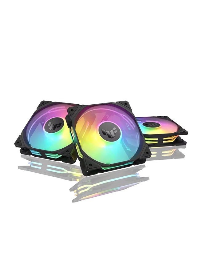 TUF Gaming TR120 ARGB Reverse Fan - Triple Pack, Optimized Cooling Performance, PWM Fan Efficiency, DUO Colors & Orientations 90DA00D0-B09020 Black