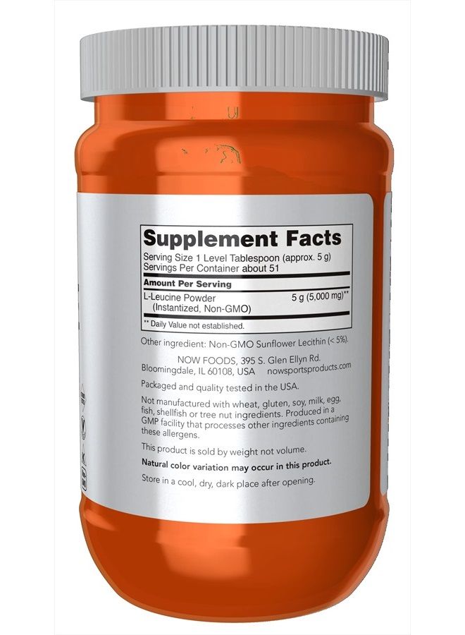 Sports Nutrition, L-Leucine Powder, Builds Lean Tissue*, Amino Acids, 9-Ounce