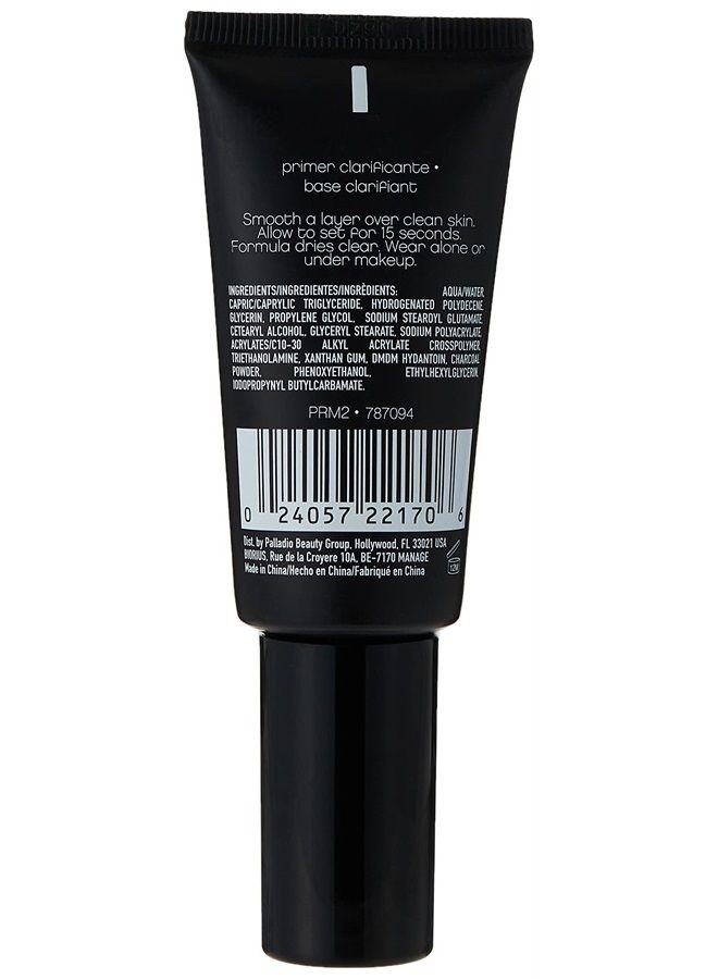 Skin Detox Clarifying Face Primer with Charcoal, creates a smooth base for makeup application, protects skin, provides long wear flawless glam look, 1 ounce