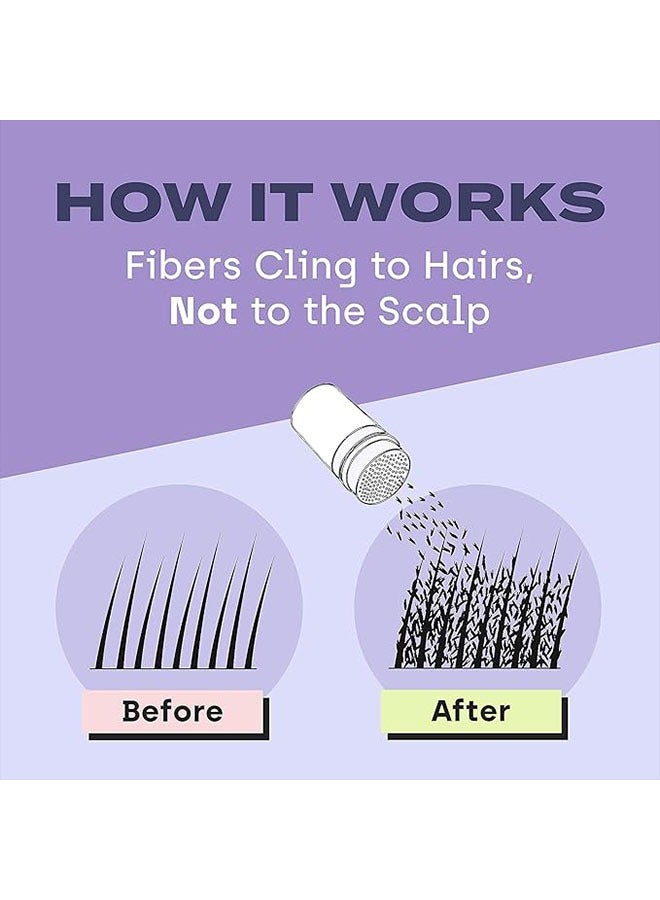 Hair Building Fibers Black 22g, Fill In Fine or Thinning Hair Instantly Thicker, Fuller Looking Hair for Men and Women