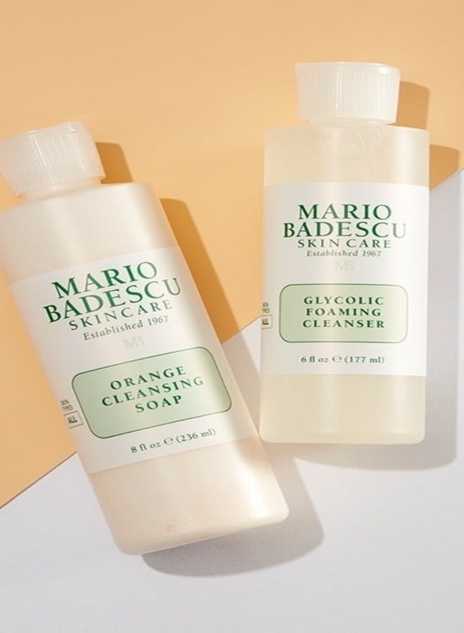 Mario Badescu Orange Cleansing Soap - Cream Face Cleanser and Exfoliator Enriched with AHA - Oil Free Face Wash for Combination or Dry Skin - Mild Face Exfoliant with Non-Drying Formula 472ml