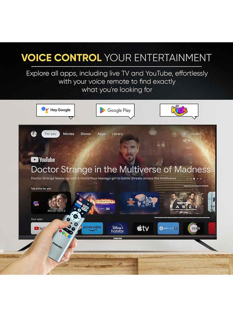 86 Inch 4K QLED Ultra HD Smart Google TV, Hands Free Voice Control, Game Master, Dolby Vision + Atmos, 4K HDR10+, Effortless Connectivity With Android & Apple Devices NPROG86QLED Black