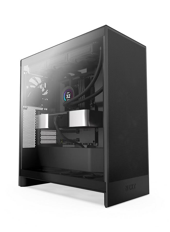 H7 Flow Mid-Tower ATX Airflow Computer Case, 3x F120Q included, 420mm Radiator Support, Up to 10x Fan Capacity, SGCC Steel, Ultra-Clear Tempered Glass Material, Black | CM-H72FB-01