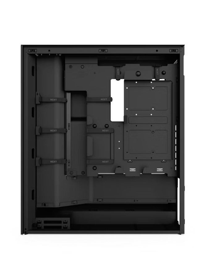 H7 Flow Mid-Tower ATX Airflow Computer Case, 3x F120Q included, 420mm Radiator Support, Up to 10x Fan Capacity, SGCC Steel, Ultra-Clear Tempered Glass Material, Black | CM-H72FB-01