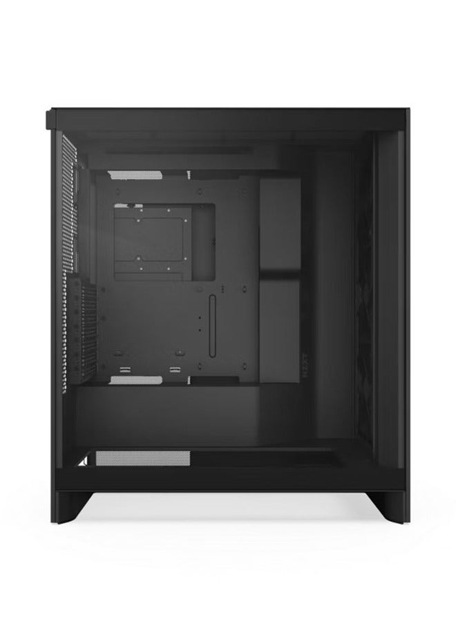 H7 Flow Mid-Tower ATX Airflow Computer Case, 3x F120Q included, 420mm Radiator Support, Up to 10x Fan Capacity, SGCC Steel, Ultra-Clear Tempered Glass Material, Black | CM-H72FB-01