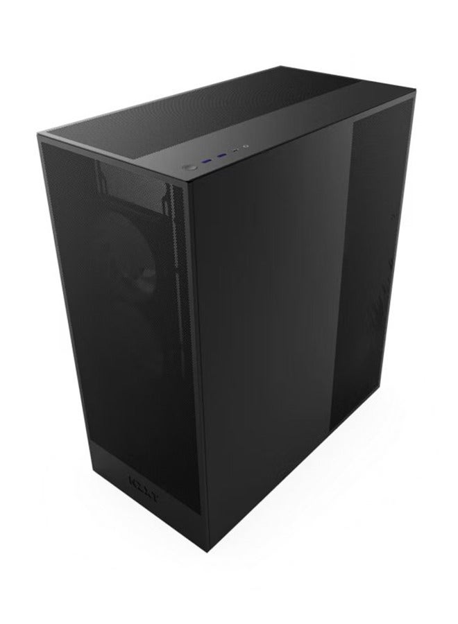 H7 Flow Mid-Tower ATX Airflow Computer Case, 3x F120Q included, 420mm Radiator Support, Up to 10x Fan Capacity, SGCC Steel, Ultra-Clear Tempered Glass Material, Black | CM-H72FB-01