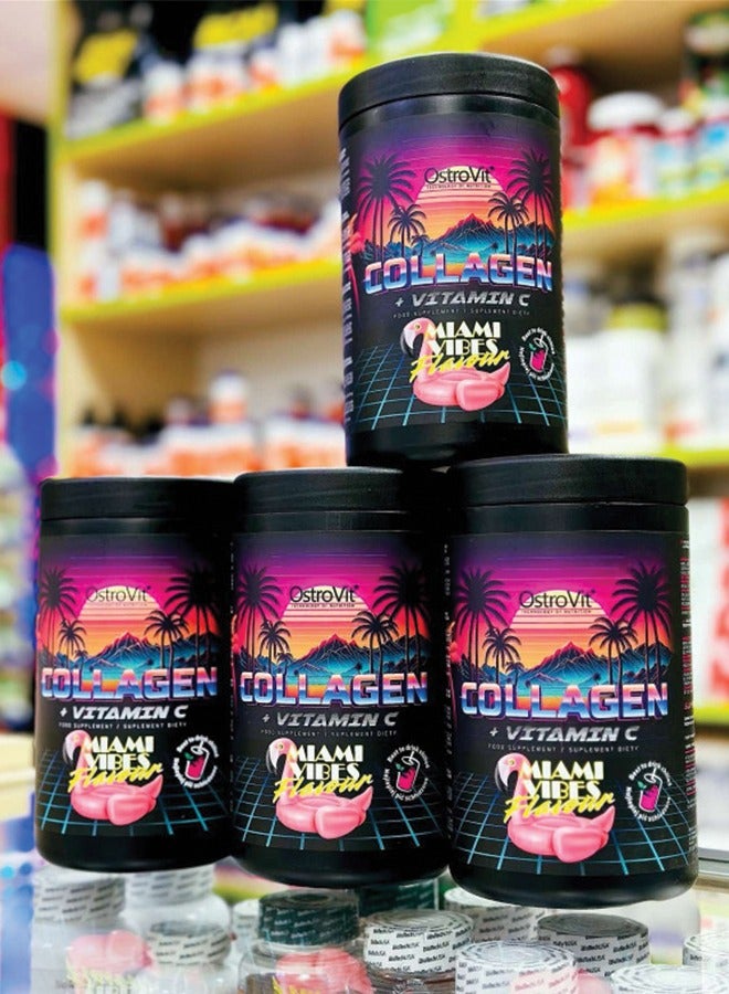 Collagen + Vitamin C Food Supplement Hydrolyzed Bovine Collagen for Joint, Skin and Bone Health, 400Grams, Miami Vibes Flavour